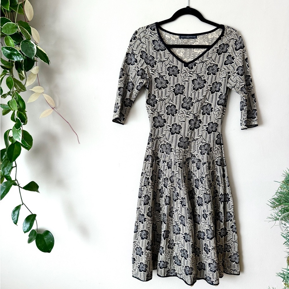 Peruvian Connection Pima Cotton knit‎ sweater fit and flare dress XS